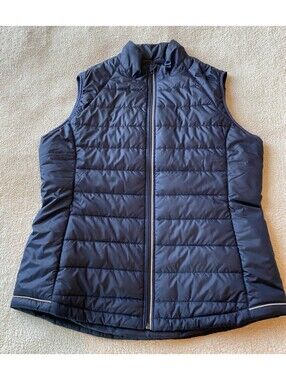 Cutter And Buck CB WeatherTec Post Alley Blue Quilted Puffer Vest Women's XL